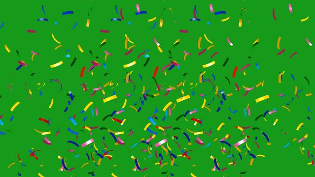 Falling Colorful Confetti Particles Green Screen Motion Graphics