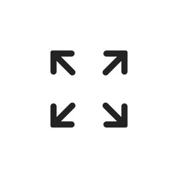 Expand icon. Extension vector symbol. Simple black enlargement icon.