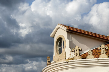 decorated attic and tiled roof in Leiria, portugal