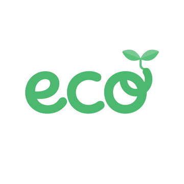 ecoの文字から小さな芽が出たイラスト - エコ･エコ活動・節約のイメージ素材