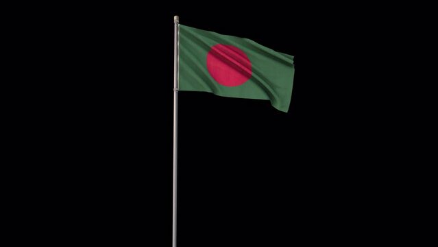 Bangladesh flag, 4k video background is transparent