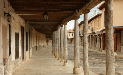 Soportales de Ampudia, Palencia, Castilla y León, España