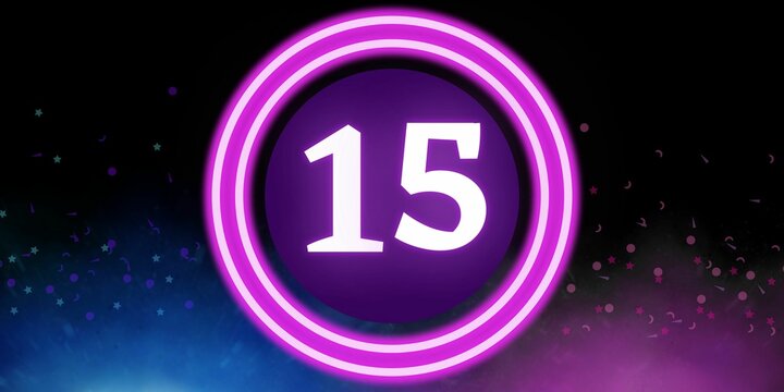 Glowing Number Fifteen, 15 On Dark Background Stock Photo, Picture and  Royalty Free Image. Image 90658901.