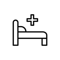 Fototapeta premium hospital bed new icon simple vector