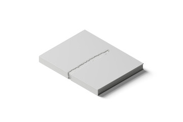isometric view blank book mockup illustration 3d render isolated on white background