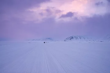Fotobehang A snowmobile trip, Spitsbergen during winter time, Svalbard © Pawel