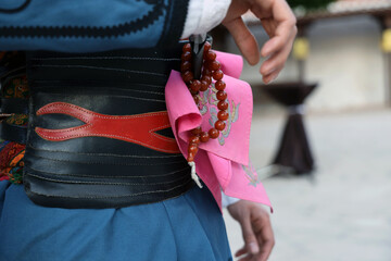 Turkey, Mugla, Mentese local cultural festival folklore (efe zeybek) men's and women's clothes