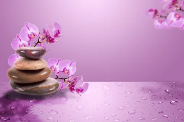 Foto op Canvas spa stones and orchid © Dwi