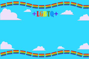 Little Cloudy Sky Background Vector It's a gad message on lgbtq day festival.