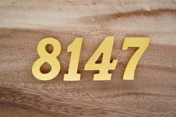 Number 8147 is made of 1 cm thick teak, painted gold on top of real wood with dark brown to light...