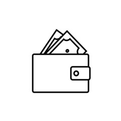 Purse icon black line with white backgound. Pixel perfect simple vector
