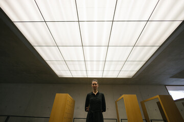 Woman portrait in minimalist interior