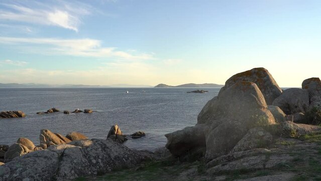 view of a typical coast village in Galicia