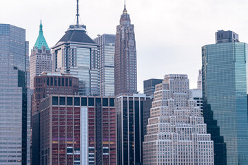 Skyline of lower Manhattan - the Financial district as seen from the east river