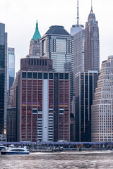 Fototapeta na wymiar Lower Manhattan's Financial District as seen from the East River