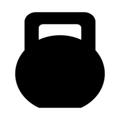 Big kettlebell. Black silhouette. Isolated vector illustration on white background.