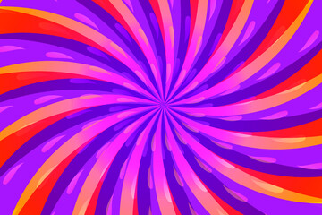Pink and purple vector swirl pattern. Swirling radial background, abstract Helix rotation. Vortex starburst spiral twirl background pattern, rotating rays.