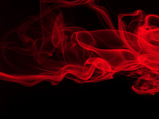 Red Smoke on black background, darkness concept