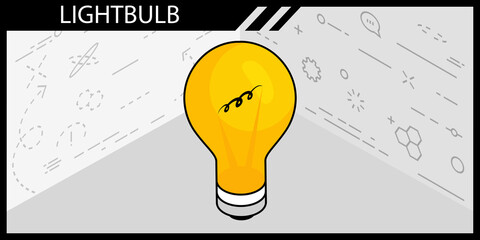 Lightbulb isometric design icon. Vector web illustration. 3d colorful concept