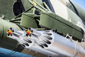 suspended armament with nurs missiles on Mi combat helicopters