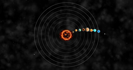 Planets revolving around the sun