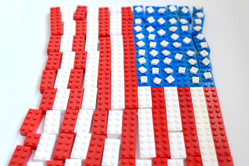 briques de construction - drapeau États Unis d'Amérique