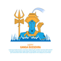 Vector illustration concept of Ganga Dussehra greeting
