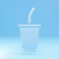 Coffee or drink icon isolated on blue background. Vector illustration.
