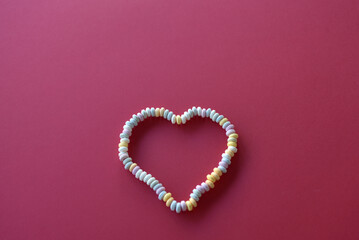 collier de bonbons - cœur