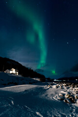 Fototapeta na wymiar Northern lights in Tromso - Norway