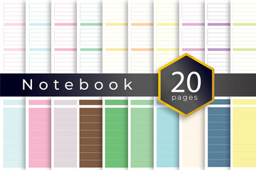 notebook paper journal , kdp interior, Notebook pages, journal cards, crafts, announcements, wedding planners, digital layouts, school projects, school notebooks, Teaching Materials, worksheets