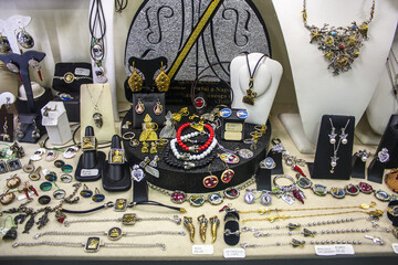 Jewelry  on the showcase in Naples