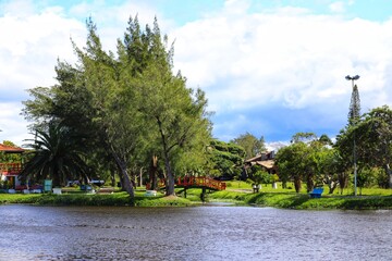 Fototapeta na wymiar Photograph of the Lago do Braço Morto in Imbé in Rio Grande do Sul, Brazil.