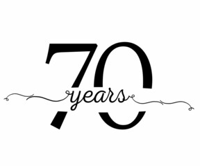 70years, happy birthday, with black design to celebrate this very special day!