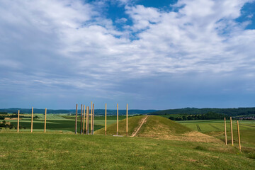 Fototapeta premium View of the Celtic tomb on the Glauberg/Germany in Hesse