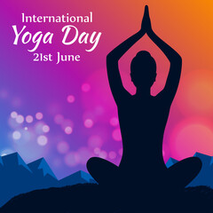 Vector illustration concept of International Yoga Day greeting