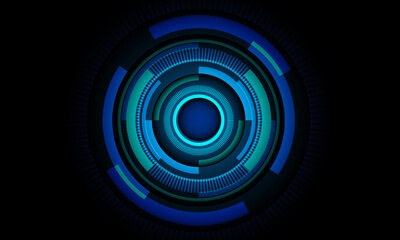 Technology futuristic blue light circle power energy geometric in black background vector