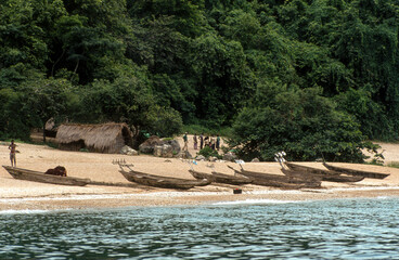 Pêcheurs, Lac Tanganyika, Parc national de Gombe, Tanzanie
