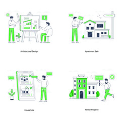 Flat Illustrations of Real Estate Agents