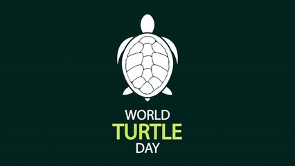 World turtle day banner, art video illustration.