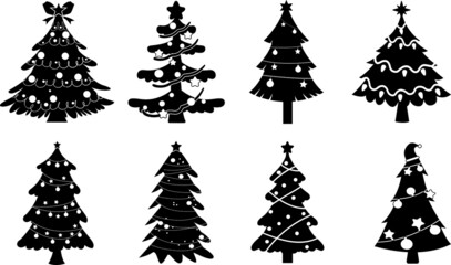 Christmas Tree Silhouettes Christmas Tree SVG EPS PNG