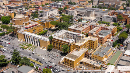 Aerial view of La Sapienza University, the first and most important university in the city. 