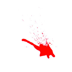 Red ink splash. Isolated vector. Blood stain