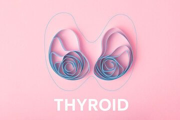 Top view of paper thyroid gland,world thyroid day and awareness concept.