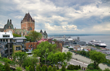 Chateau Frontenac and the Old Quebec city in the background