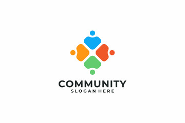 Community teamwork creative colorful logo design