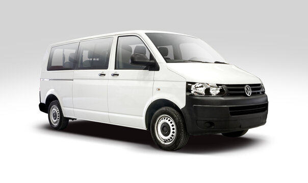 VW T5 Transporter van, isolated on white background