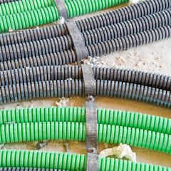 Corrugated colorer and flexible plastic pipe for electrical wiri