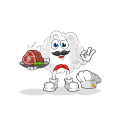 cloud chef with meat mascot. cartoon vector