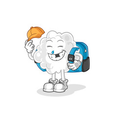 cloud goes to school vector. cartoon character
